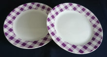 Lade das Bild in den Galerie-Viewer, 2er Set DESSERTTELLER "Villa" - Porzellan, Karo Quadrat Geschirrhandtuch Style Motiv Dekor