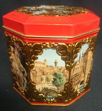 Lade das Bild in den Galerie-Viewer, LEBKUCHENDOSE MIT DECKEL - Metall / Blech, Gemälde Bilder verschiedene Künstler Aufschrift Motiv Dekor (G)