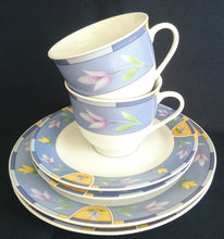 Lade das Bild in den Galerie-Viewer, 3er KAFFEEGEDECK "Betty" - Porzellan, Pflanzen Tulpen Blumenblüten Flora Abstrakt Motiv Dekor