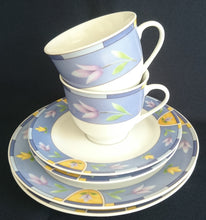 Lade das Bild in den Galerie-Viewer, 2er Set 2er KAFFEEGEDECKE "Betty" - Porzellan, Pflanzen Tulpen Blumenblüten Flora Abstrakt Motiv Dekor