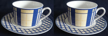 Lade das Bild in den Galerie-Viewer, KAFFEETASSE "Flirt" "French Vanilla" - Porzellan, Symetrisches Geometrisches Linien Balken Striche Karo Motiv Dekor