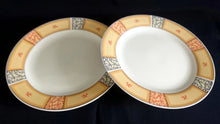 Lade das Bild in den Galerie-Viewer, 2er Set DESSERTTELLER "Marakesch" - Porzellan, Linienrand Orientalisch Abstrakt Pflanzen Motiv Dekor