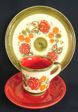 Lade das Bild in den Galerie-Viewer, 2er KAFFEEGEDECK "Tirol" - Keramik / Steingut, Rosen Motiv Dekor, Handbemalt