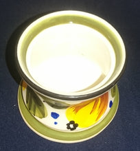 Lade das Bild in den Galerie-Viewer, ZUCKERDOSE OHNE DECKEL "Madeira" - Keramik / Steingut, Sonnenblumen Blüten Pflanzen Motiv Randdekor, Handbemalt