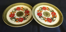 Lade das Bild in den Galerie-Viewer, 2er Set SPEISETELLER "Tirol" - Keramik / Steingut, Rosen Motiv Dekor, Handbemalt