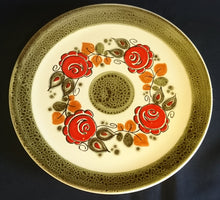 Lade das Bild in den Galerie-Viewer, SPEISETELLER "Tirol" - Keramik / Steingut, Rosen Motiv Dekor, Handbemalt