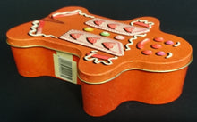 Lade das Bild in den Galerie-Viewer, LEBKUCHEN KEKSDOSE MIT DECKEL - Metall / Blech, Lebkuchen Gebäck Männchen Motiv Dekor (G)