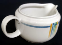 Lade das Bild in den Galerie-Viewer, SAUCIER - Porzellan, Blauer Rand Regenbogenfarben Striche Linien Dekor