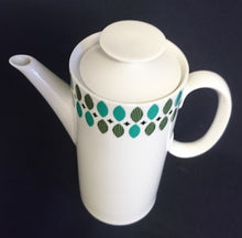 Lade das Bild in den Galerie-Viewer, KAFFEEKANNE MIT DECKEL - Porzellan, Karo Ovalkreis Geometrisches Dekor