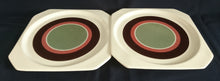 Lade das Bild in den Galerie-Viewer, DESSERTTELLER "Avantgarde" - Keramik / Steingut, Modernes Kreise Streifen Dekor, Mittig Grün
