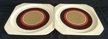 Lade das Bild in den Galerie-Viewer, 2er Set DESSERTTELLER "Avantgarde" - Keramik / Steingut, Modernes Kreise Streifen Dekor, Mittig Braun