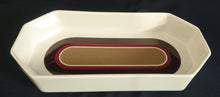 Lade das Bild in den Galerie-Viewer, GEBÄCKSCHALE "Avantgarde" - Keramik / Steingut, Modernes Geometrisches Streifen Dekor, Mittig Braun