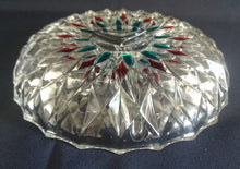 Lade das Bild in den Galerie-Viewer, GEBÄCKSCHALE - Hartglas, 3Kammer geteilt, Abstrakt Karo Stern Schliff Dekor