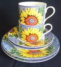Lade das Bild in den Galerie-Viewer, KAFFEETASSE - Porzellan, Sonnenblumen Blüten Pflanzen Motiv Dekor