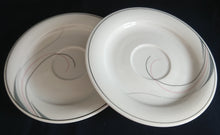 Lade das Bild in den Galerie-Viewer, 2er Set 2er KAFFEEGEDECKE - Porzellan, Linien Kurven Striche Motiv Dekor