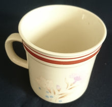 Lade das Bild in den Galerie-Viewer, 2er KAFFEEGEDECK - Keramik / Steingut, Blumenblüten Pflanzen Flora Linien Rand Motiv Dekor