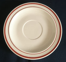 Lade das Bild in den Galerie-Viewer, 2er Set UNTERTASSEN - Keramik / Steingut, Doppelter Linien Rand Motiv Dekor