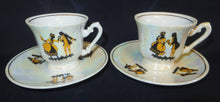 Lade das Bild in den Galerie-Viewer, MOCCA KAFFEETASSE - Porzellan, Perlmutt Goldrand Rokoko Tanzpaar Motiv Dekor