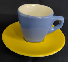 Lade das Bild in den Galerie-Viewer, 9er Set ESPRESSOGEDECKE &amp; STÄNDER - Porzellan Metall, Einfärbiges Modernes Alfredo Aufschrift Motiv Dekor
