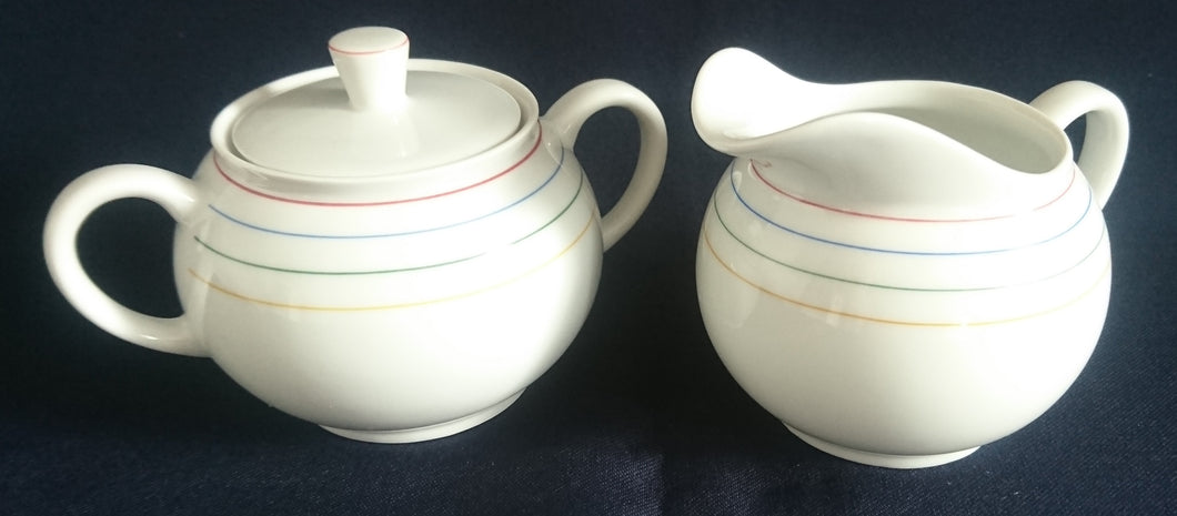 3er Set MILCHKÄNNCHEN & ZUCKERDOSE MIT DECKEL 