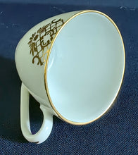 Lade das Bild in den Galerie-Viewer, 15 Teiliges MOCCA~ KAFFEESERVICE - Porzellan, Goldrand Geometrisch Abstrakt Symbol Zeichen Wappen Dekor Motiv
