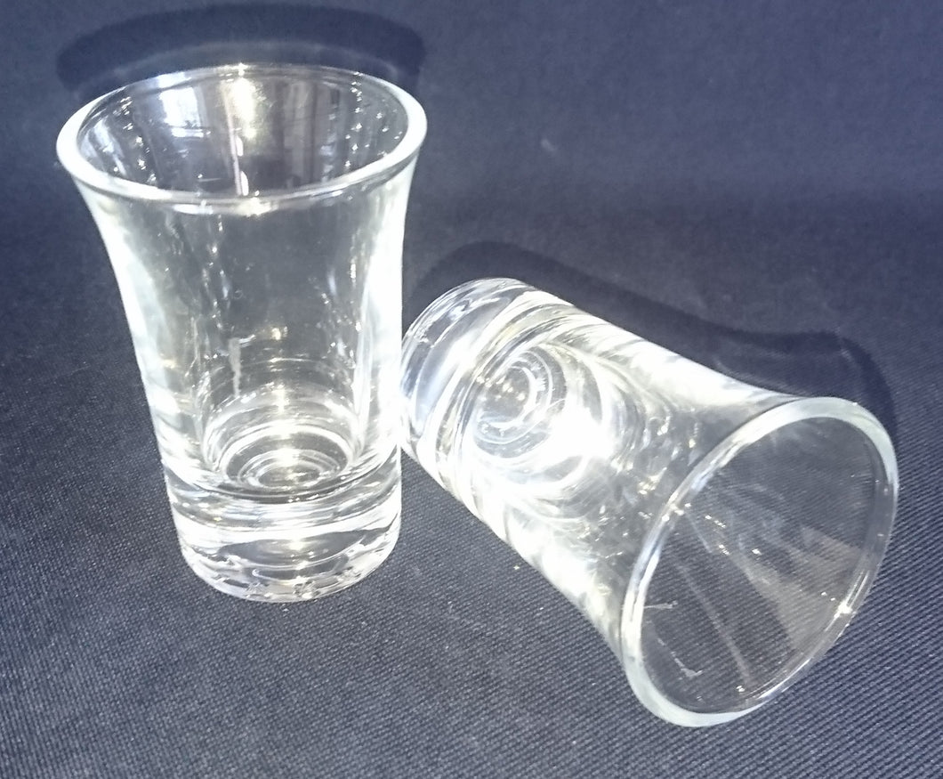 2er Set SHOT~ SCHNAPS~ GETRÄNKEGLAS - Hartglas, Klares Ungeschliffenes Motiv Dekor