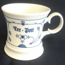 Lade das Bild in den Galerie-Viewer, TEETASSE - Porzellan, Indisch Blau Strohblume Verwandt Zeichen Symbole Abstrakt Tee Pott Aufschrift Motiv Dekor
