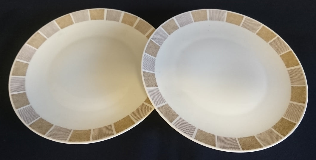 2er Set DESSERTTELLER - Porzellan, Geometrisch Kachel Quadrat Viereck Linien Muster Motiv Dekor