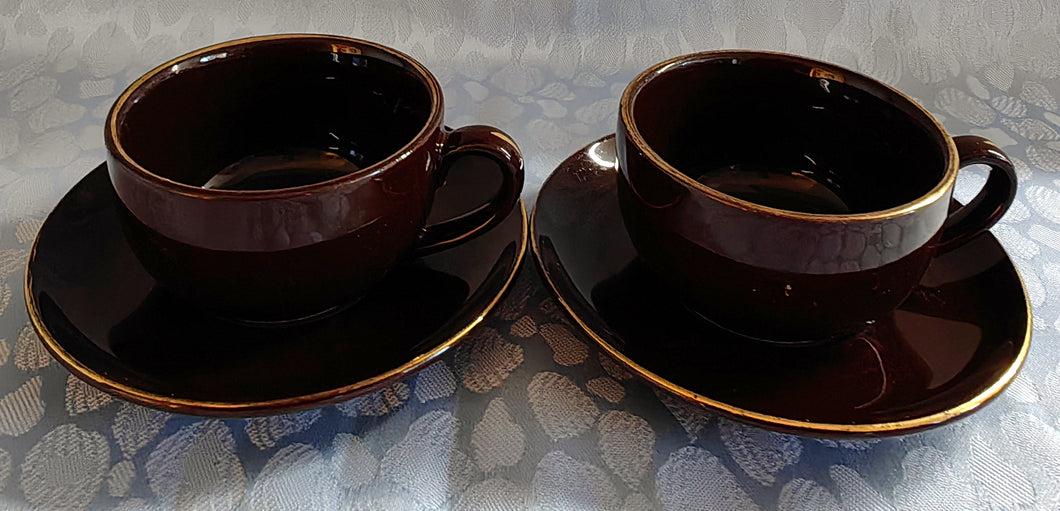 2er Set 2er ESPRESSO~ KAFFEEGEDECKE - Porzellan, Goldrand Ländlicher Garten Stil Motiv Dekor