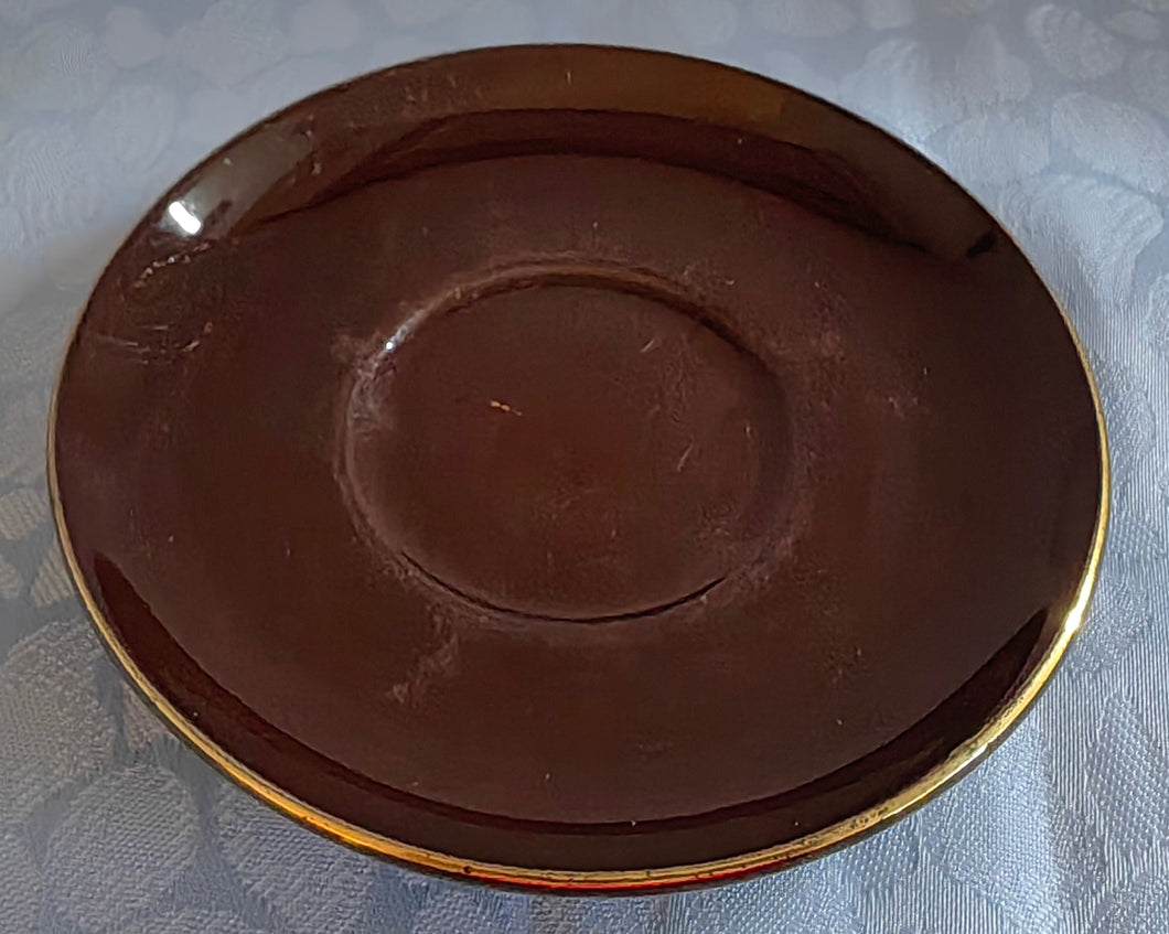 ESPRESSO UNTERTASSE - Porzellan, Goldrand Ländlicher Garten Stil Motiv Dekor
