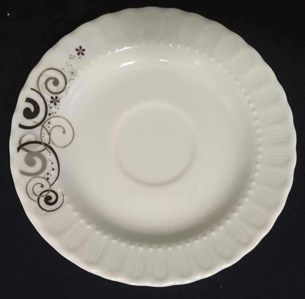ESPRESSO UNTERTASSE - Porzellan, Kreise Spiralen Linien Abstrakt Punkte Relief Motiv Dekor