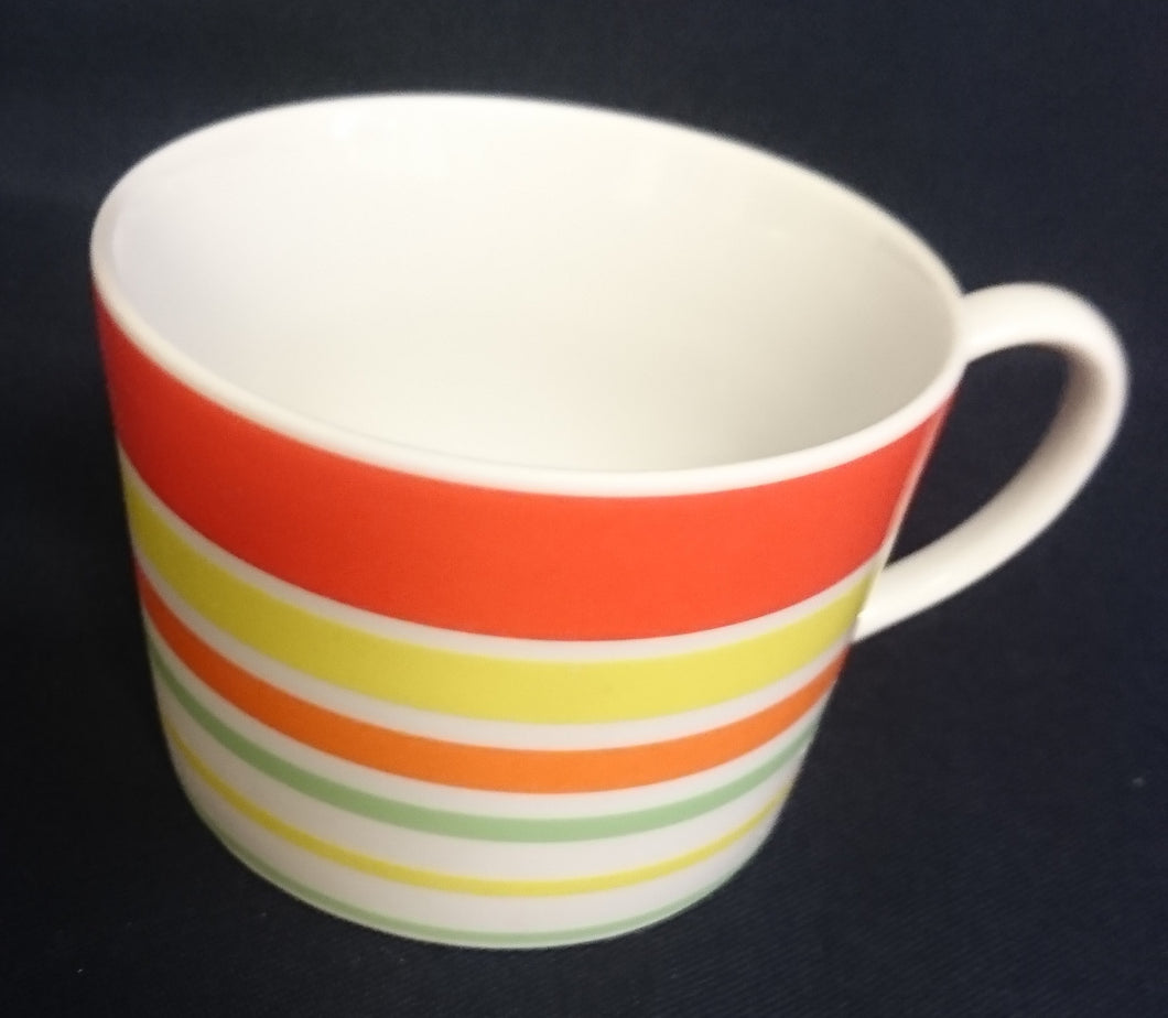 KAFFEETASSE - Porzellan, Streifen Balken Linien Regenbogenfarben Motiv Dekor (BC)