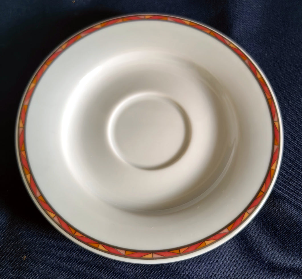 ESPRESSO~ UNTERTASSE - Porzellan, Marmoriert Abstrakt Zeichen Symbole Rand Motiv Dekor