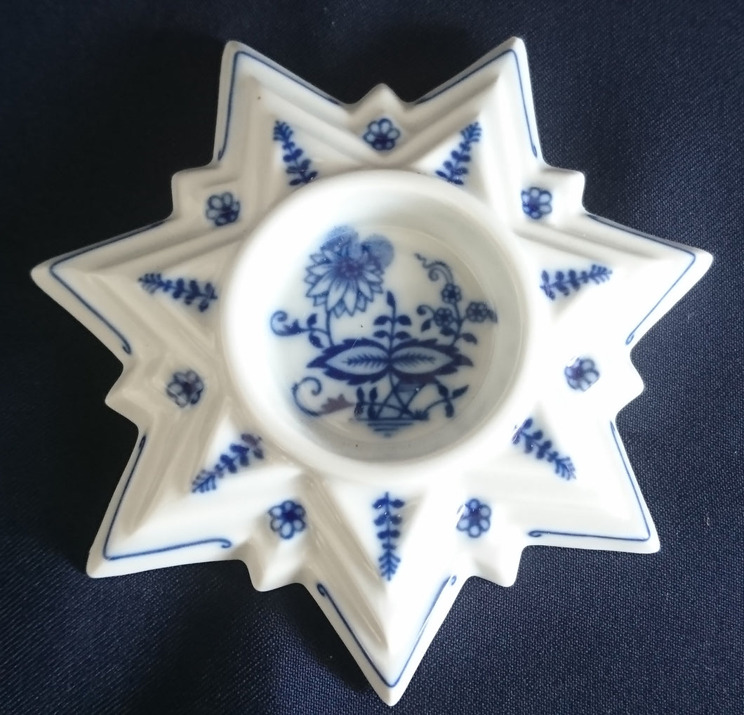 KERZENSTÄNDER - Porzellan, Sternform Zwiebelmuster Motiv Dekor