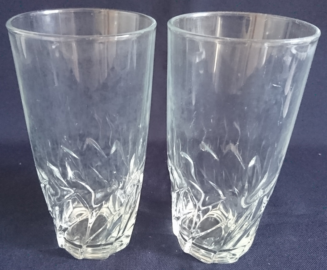 2er Set GETRÄNKEGLÄSER - Hartglas, Relief Smaragd Edelstein Motiv Dekor