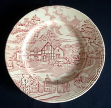 Lade das Bild in den Galerie-Viewer, SPEISETELLER - Keramik / Steingut, Landschaft Natur Dorf Haus Häuser Pferde Kutsche Motiv Dekor (BC)

