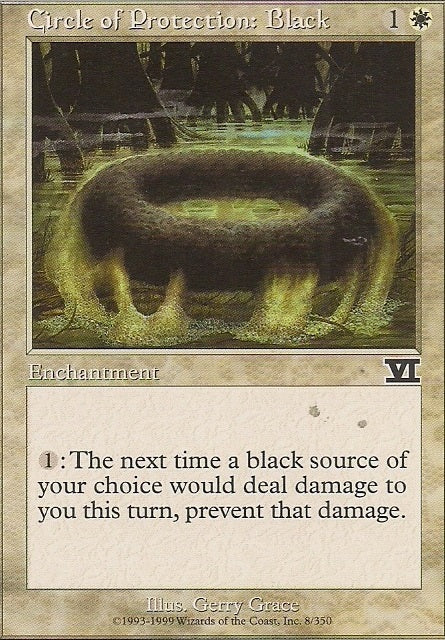 CIRCLE OF PROTECTION: BLACK, Magic -The Gathering-, Ausgabe / Set / Serie 6te Edition (Classic) 1999