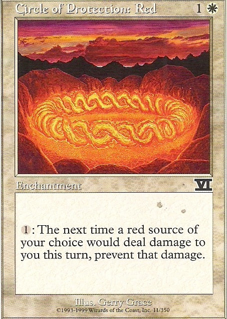 CIRCLE OF PROTECTION: RED, Magic -The Gathering-, Ausgabe / Set / Serie 6te Edition (Classic) 1999