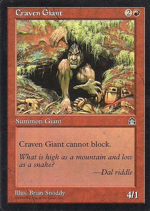CRAVEN GIANT, Magic -The Gathering-, Ausgabe / Set /  Serie Felsenburg (Stronghold) 1998