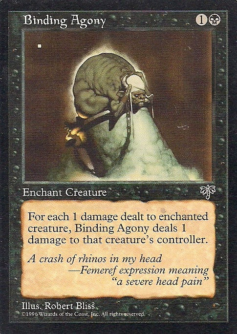 BINDING AGONY, Magic -The Gathering-, Ausgabe / Set / Serie Trugbilder (Mirage) 1996