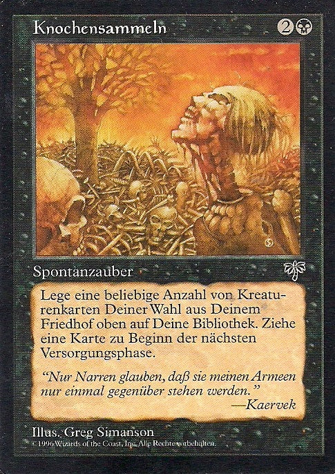 KNOCHENSAMMELN, Magic -The Gathering-, Ausgabe / Set / Serie Trugbilder (Mirage) 1996