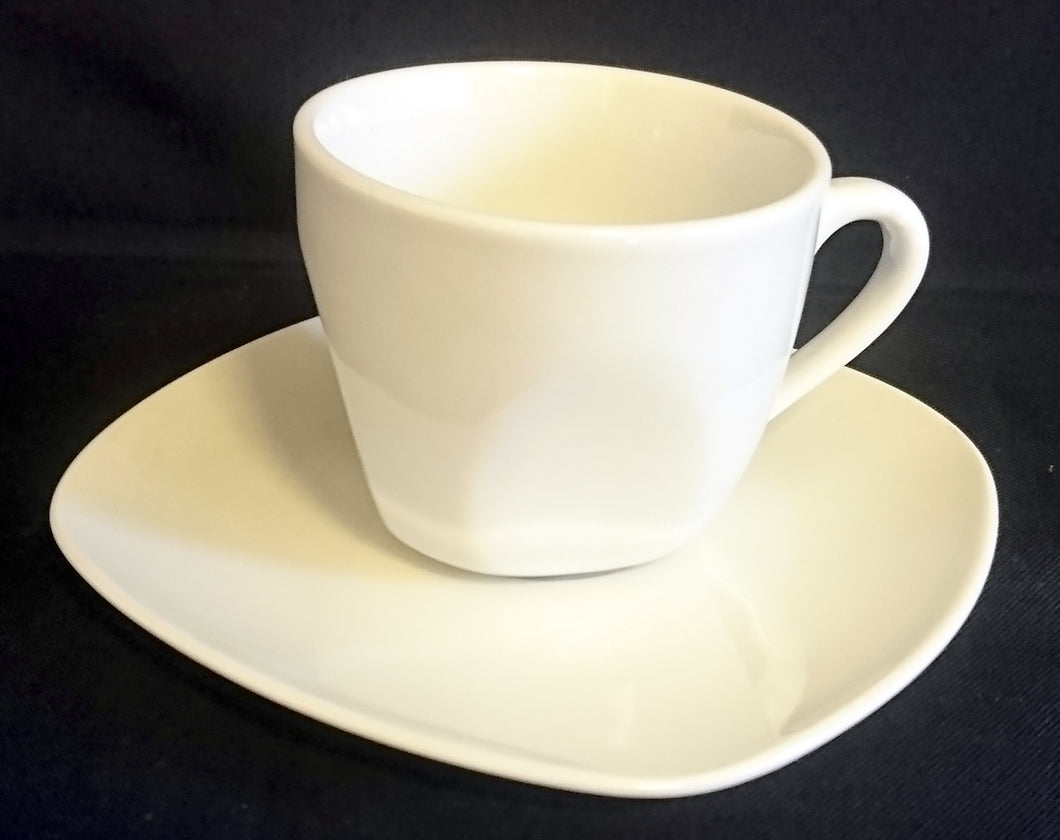 2er KAFFEEGEDECK - Porzellan, Gastronomische Einfärbiges Motiv Dekor