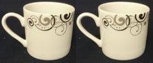 Lade das Bild in den Galerie-Viewer, 2er Set ESPRESSO~ KAFFEETASSEN - Porzellan, Abstrakt Geometrische Kreise Wirbel Spiralen Motiv Dekor
