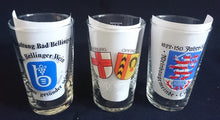 Lade das Bild in den Galerie-Viewer, SHOT~ SCHNAPS~ GETRÄNKEGLAS - Hartglas, Wappen Stadt Ort Freiburg Opfingen Aufschrift Motiv Dekor (nBC)
