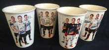 Lade das Bild in den Galerie-Viewer, 4er Set GETRÄNKEBECHER &quot;Europa Meisterschaft 2016&quot; - Porzellan, Fußballspieler Torwart Abwehr Mittelfeld Sturm Aufschrift Motiv Dekor
