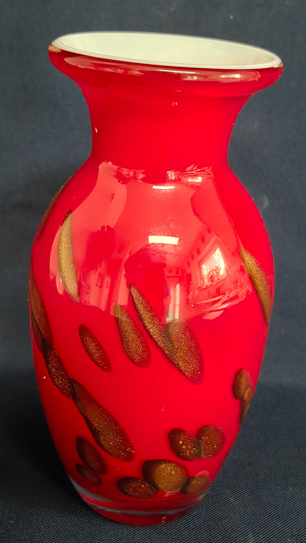 BLUMENVASE - Hartglas, Ovale Steine Geröll Brocken Motiv Dekor, Murano Style