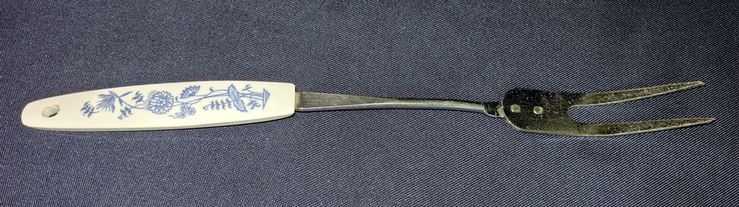FLEISCHGABEL - Edelstahl & Kunststoff , Zwiebelmuster Motiv Dekor