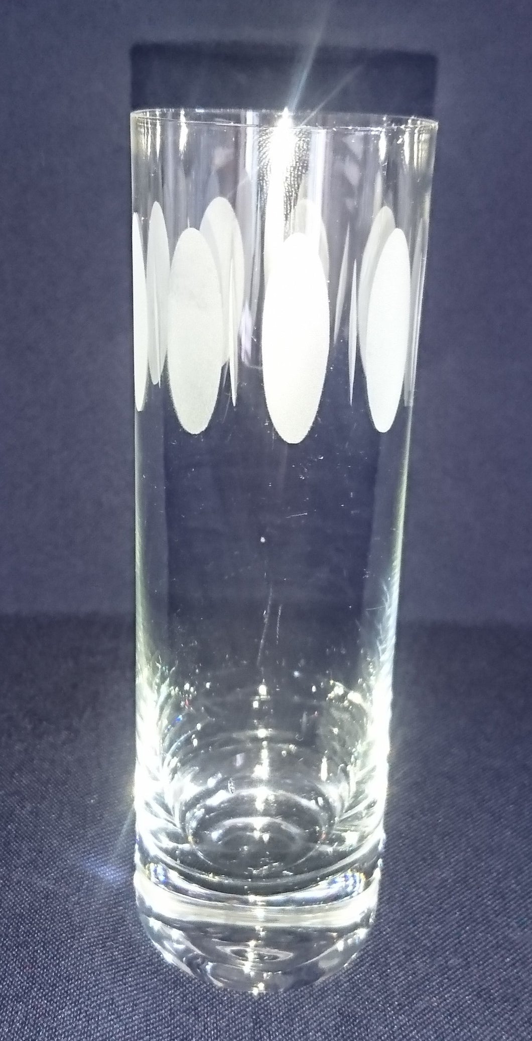 MINI LONGDRINK~ GETRÄNKEGLAS - Kristallglas, Mattiert Ovale Kreise Flecken Punkte Motiv Dekor