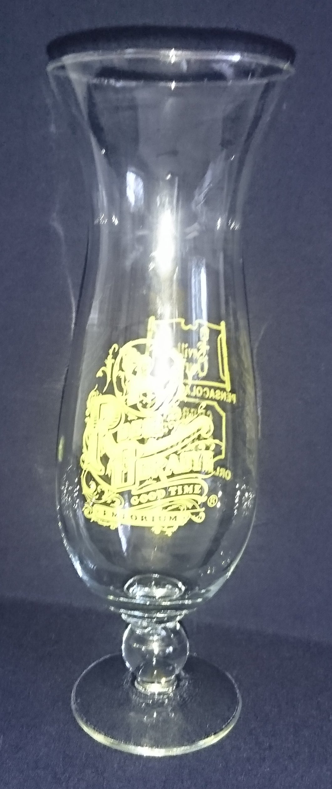 BLUMENVASE - Hartglas, Amerikanische Aufschrift Rosie Ogrady Musikerin Gitarristin Emporium Motiv Dekor