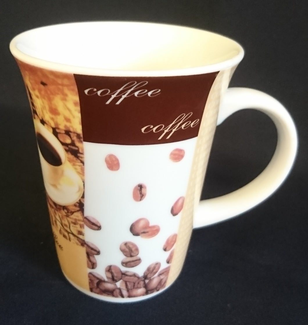 KAFFEETASSE - Porzellan, Kaffeetasse Gedeck Bohnen Coffee Motiv Dekor